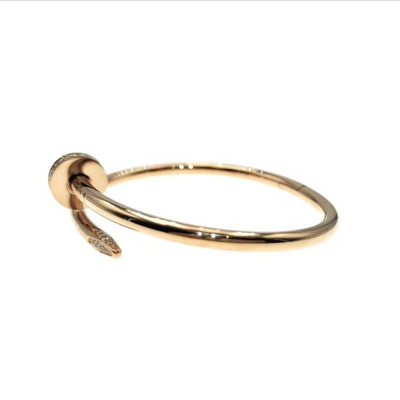 Cartier Juste un Clou Bracelet 18K Rose Gold with Diamonds Size 16 - Picture 4 of 14